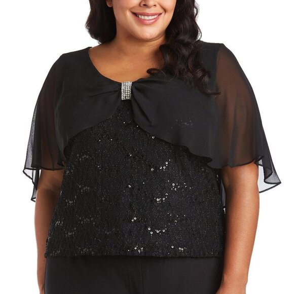 R&M Richards 5979W Plus Pinch Social Top NWT - Picture 3 of 15
